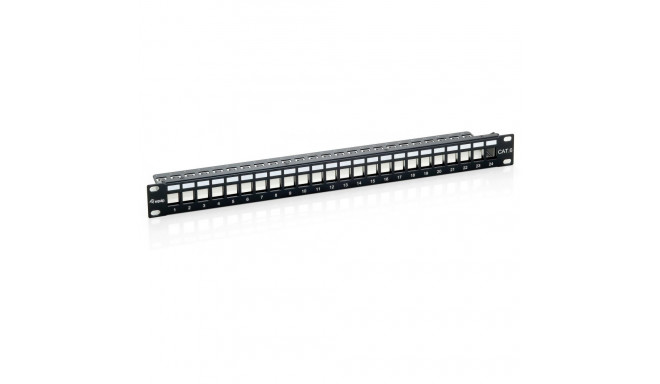 "Equip Patchpanel 24x Cat6 19"" FTP 1HE Keystone Montage sw"