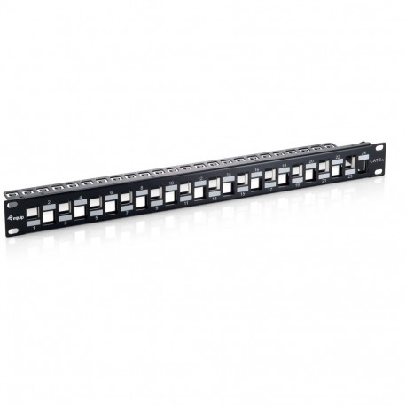 "Equip Patchpanel 24x Cat6A 19"" FTP 1HE Keystone Montage sw"