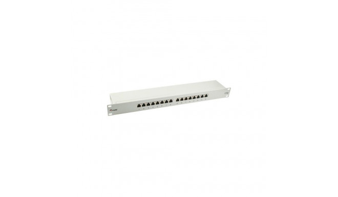 "Equip Patchpanel 16x RJ45 Cat5e 19"" FTP 1HE hellgrau"