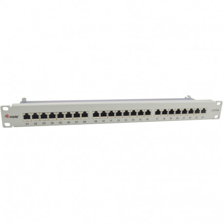 "Equip Patchpanel 24x RJ45 Cat6A 19"" FTP 1HE ISO/IEC hellgrau"