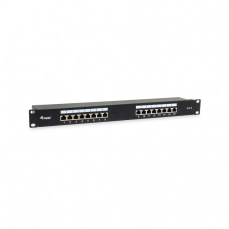 "Equip Patchpanel 16x RJ45 Cat6 19"" FTP 1HE ISO/IEC schwarz"