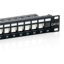 "Equip Patchpanel 24x Cat6 19"" FTP 1HE Keystone Montage sw"