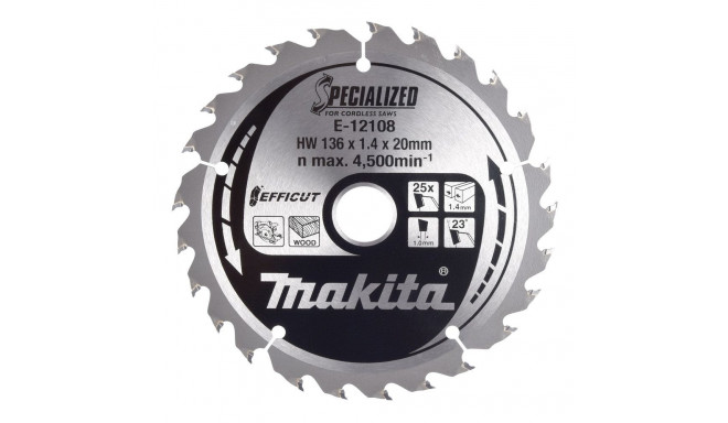 "Makita E-12120 EFFICUT Sägeblatt 136x20x25Z"