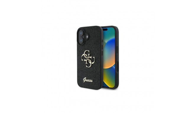 Guess Fixed Glitter Big 4G case for iPhone 16 Plus - black