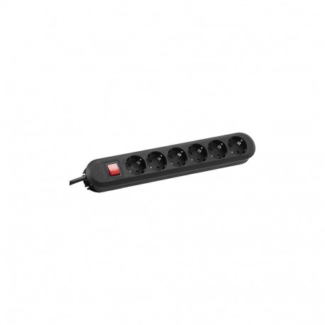 Maandusega pikendusjuhe 6 pesa / 5.0m, lülitiga, 350x56x41mm, must