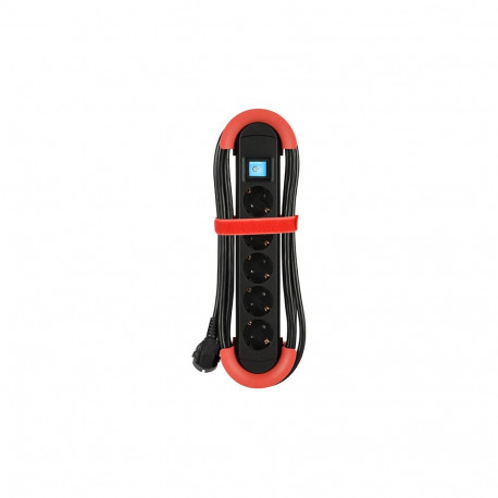 HOOK Indoor 5xCEE7/3 sockets 45° black with shutter Powered by Electraline Housing colour black, red
