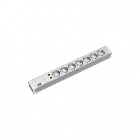 Toitepaneel 7 x Schuko räckitav 2.0m 1U hall, PVC, ülepingekaitse