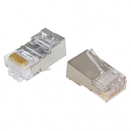 Modularpistik RJ45 Cat5e ühekiulisele/mitmekiulisele ümarkaablile varjestatud 26-24 AWG