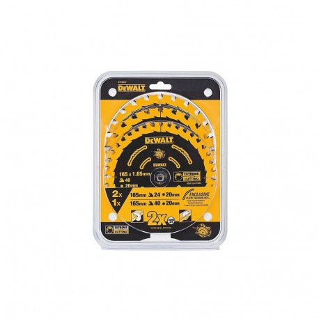 DEWALT ketassaag EX komplekt, 3 tk, 2x165x20x24z, 165x20x40z