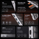 Axagon HMC-KB-US sülearvuti dokk/portide replikator juhtmega USB 3.2 Gen 1 (3.1 Gen 1) Type-C hall
