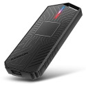 Axagon EEM2-GAM, USB-C 10Gbps - NVMe & SATA SSD GAME M.2 karp, kruvivaba SSD korpus must