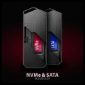 Axagon EEM2-GAM, USB-C 10Gbps - NVMe & SATA SSD GAME M.2 karp, kruvivaba SSD korpus must