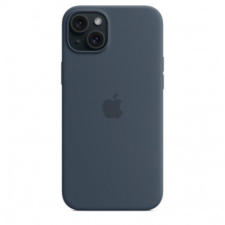Apple silikoonümbris iPhone 15 Plus MagSafe'iga, tormisinine