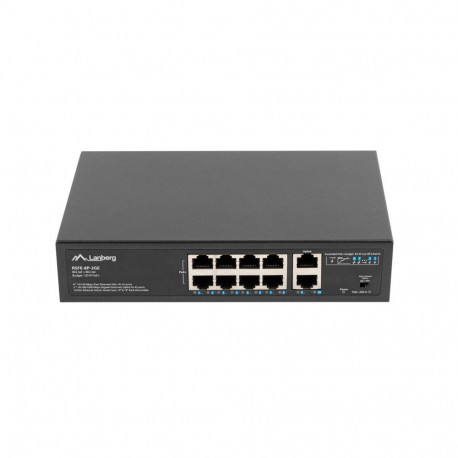 Lanberg võrgulüliti PoE+ Rack 10"/19" RSFE-8P-2GE-120
