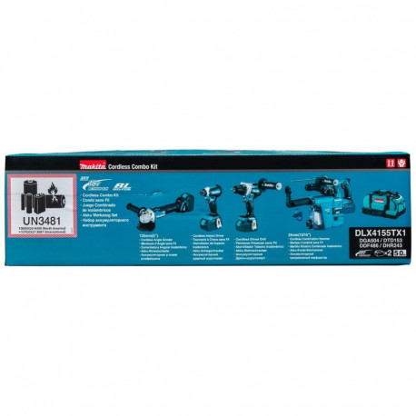 Makita DLX4155TX1 akuga tööriistade komplekt