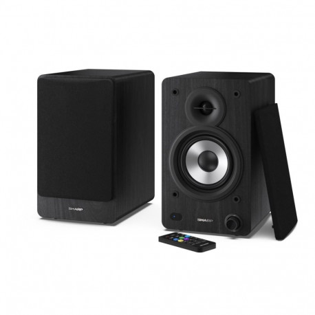 Sharp Bookshelf Speakers 2-way Black Wired & Wireless 60 W