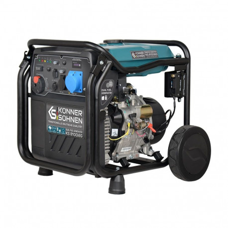 Könner & Söhnen KS 8100iEG engine-generator 8000 W 20 L Liquefied Petroleum Gas (LPG), Petrol Aqua c
