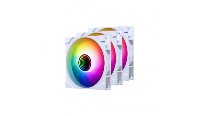 Phanteks M25 Gen2 PWM D-RGB ventilaator 3-pack - vastupidine laba, 140mm, valge