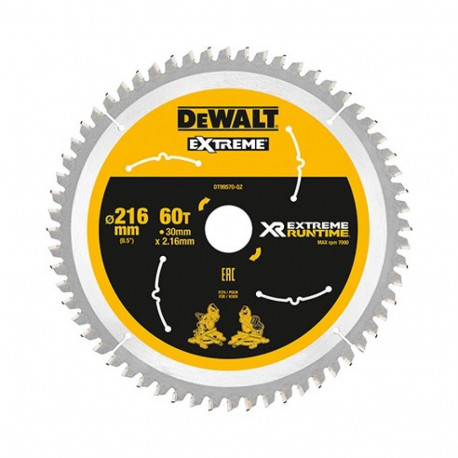 DeWALT XR FlexVolt Saw Blade 216mm x 30mm 60T