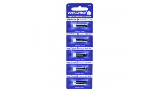 5 x alkaline batteries everActive 27A 12V- blister 5 pcs.