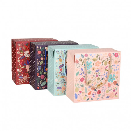 Gift bag BOXY M, 21x21x10cm, mix