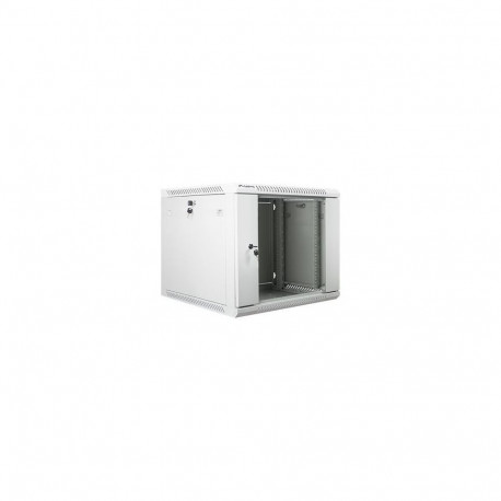 Lanberg Rack cabinet 19" wall-mount 9U/600x600 (flat pack) with glass door V2, grey |