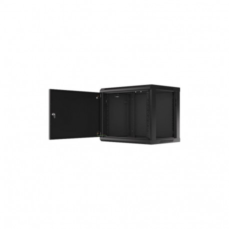 Lanberg Rack cabinet 19" wall-mount 9U/600x450 for self-assembly with metal door (flat pack), black