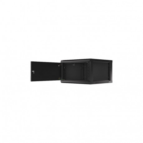 Lanberg Rack cabinet 19" wall-mount 6U/600x600 for self-assembly with metal door (flat pack), black