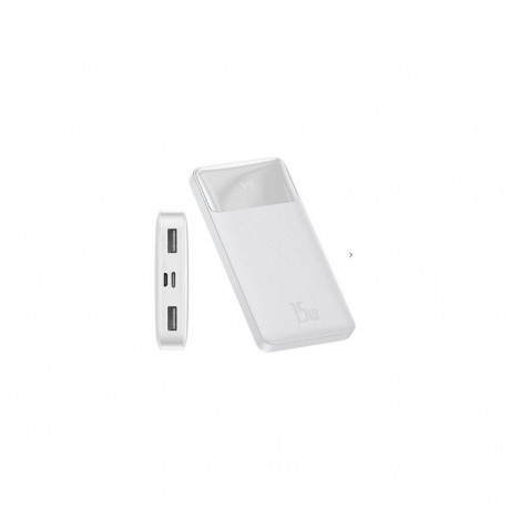 Baseus Bipow power bank 10000mAh 2x USB / USB Type C / micro USB 15W White
