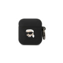 Karl Lagerfeld Apple Airpods 1/2 3D Logo NFT Karl Head Silicone Case Black Karl Lagerfeld Apple Airpods 1/2 3D Logo NFT Karl Head Silicone Case Black