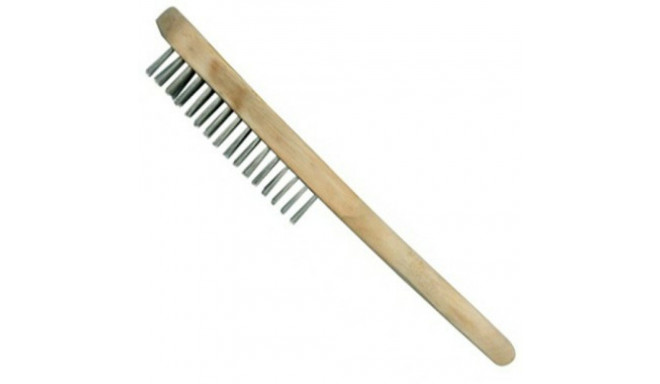 Metāla birste rūsas noņemšanai, koka kāts, 5 rindas, Polax