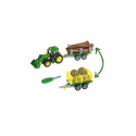 John Deere tractor for turning with 2 trailers