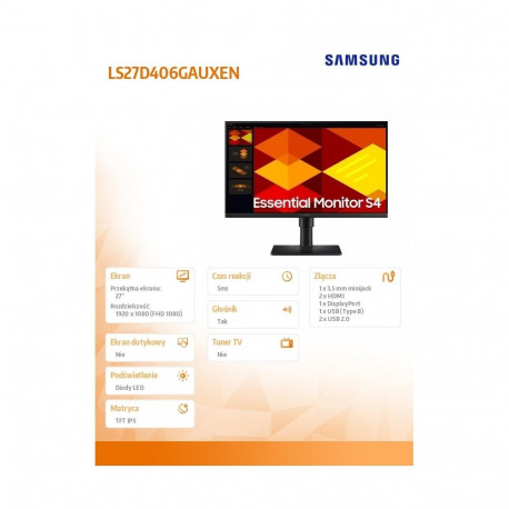 Monitor 27-tolline S40GD IPS 1920x1080 FHD 16:9 2xHDMI 1xDP 2xUSB-A 2.0 1xUSB-B 5ms 100Hz HAS+PIV kõ
