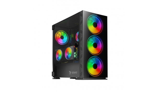 Savio PC Case Prime X1 ARGB Glass Black Midi Tower