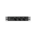 POWER DISTRIBUTION UNIT (PDU) 10" LANBERG 1U 16A 2M 3X SCHUKO OUTLETS BLACK