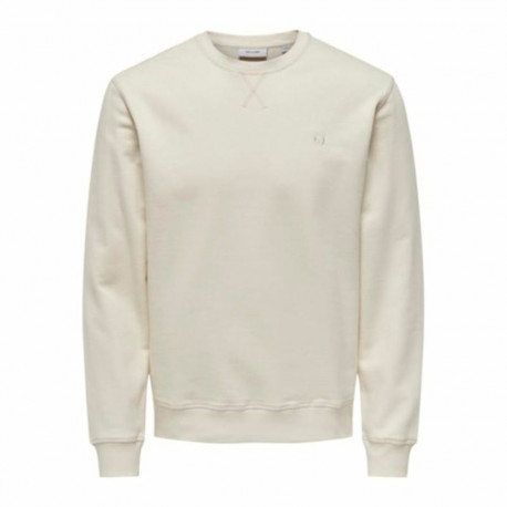 Dressipluus ilma kapuutsita, meeste Only & Sons Onsdan Unshed Reg Crew Neck Valge - S