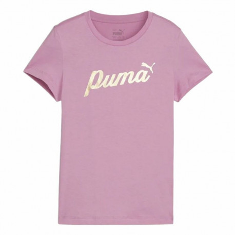 Laste Lühikeste varrukatega T-särk Puma Essentials+ Script Metallic G - 13-14 aastat