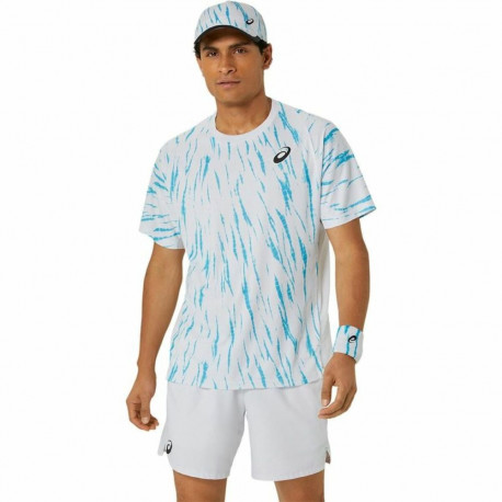 Lühikeste Varukatega Spordisärk Asics Game Ss Top Valge Helesinine Tennis - XL