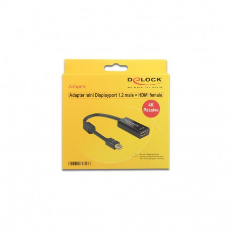 "DELOCK Adapterkabel mini DisplayPort 1.2 Stecker > HDMI Buchse schwarz 4K Passiv"