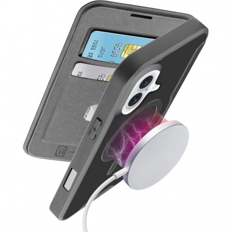 "Cellularline Book Case Daily MAG iPhone 16 Black"