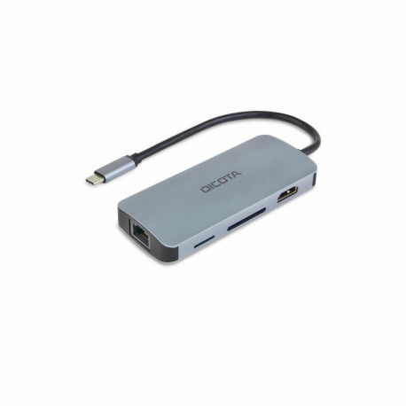 "D Dicota USB-C 8-in-1 Multi Hub 4K PD 100W silver"