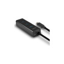 AXAGON HUE-S2C 4x USB3.0 laadimishub MicroUSB laadimispistik Type-C