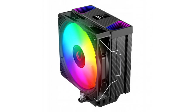 Rampage Octagon C70 protsessorijahuti LGA1700/AM5 LCD infinity ventilaator 120mm ARGB must