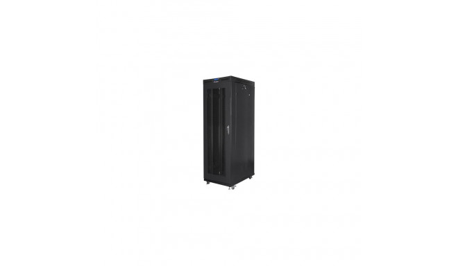 Lanberg rack-kapp 19" põrandapealne 27U/800x1200 (pakendis) võrguuksega, LCD FF01-8227-23BL must