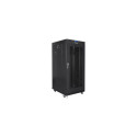 Lanberg Rack cabinet 19" põrandaseisev 22U/800x800 (komplektis) klaasuksega lCD V2, must | Lanberg
