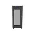 Lanberg 19" põrandaseisev 27U/600x800 (komplektina) võrguuksega ICD V2, must rack-kapp | Lanberg