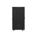 Lanberg Rack cabinet 19" free-standing 27U/600x800 (flat pack) with glass door lCD V2, black | Lanbe