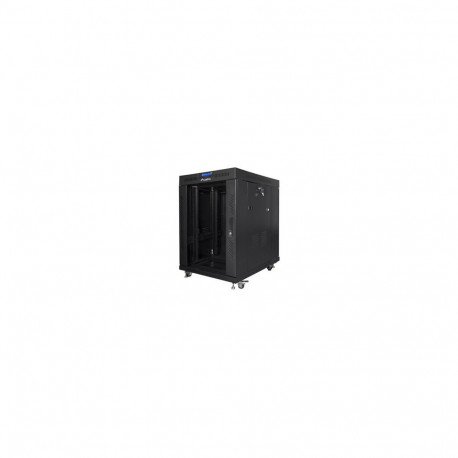 Lanberg 19" põrandal seisev 15U/800x1000 (kokkupandav) klaasuksega rack-kapp, LCD FF01-8015-12BL mus