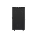 Lanberg Rack cabinet 19" free-standing 27U/600x800 (flat pack) with glass door lCD V2, black | Lanbe