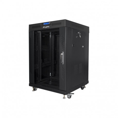 Lanberg 19" vabaltseisev 15U/600x600 (kokkupandav) klaasuksega rack-kapp, LCD, FF01-6615-12BL, must